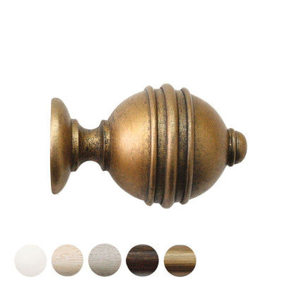 Jones Cathedral Ely 30mm Wooden Curtain Pole Finial - Antique Gold