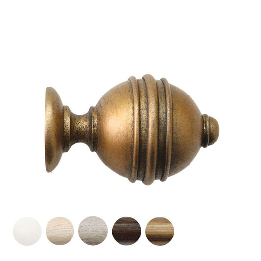 Jones Cathedral Ely 30mm Wooden Curtain Pole Finial - Antique Gold