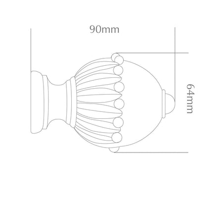 Jones Cathedral Wells 30mm Wooden Curtain Pole Finial - Putty
