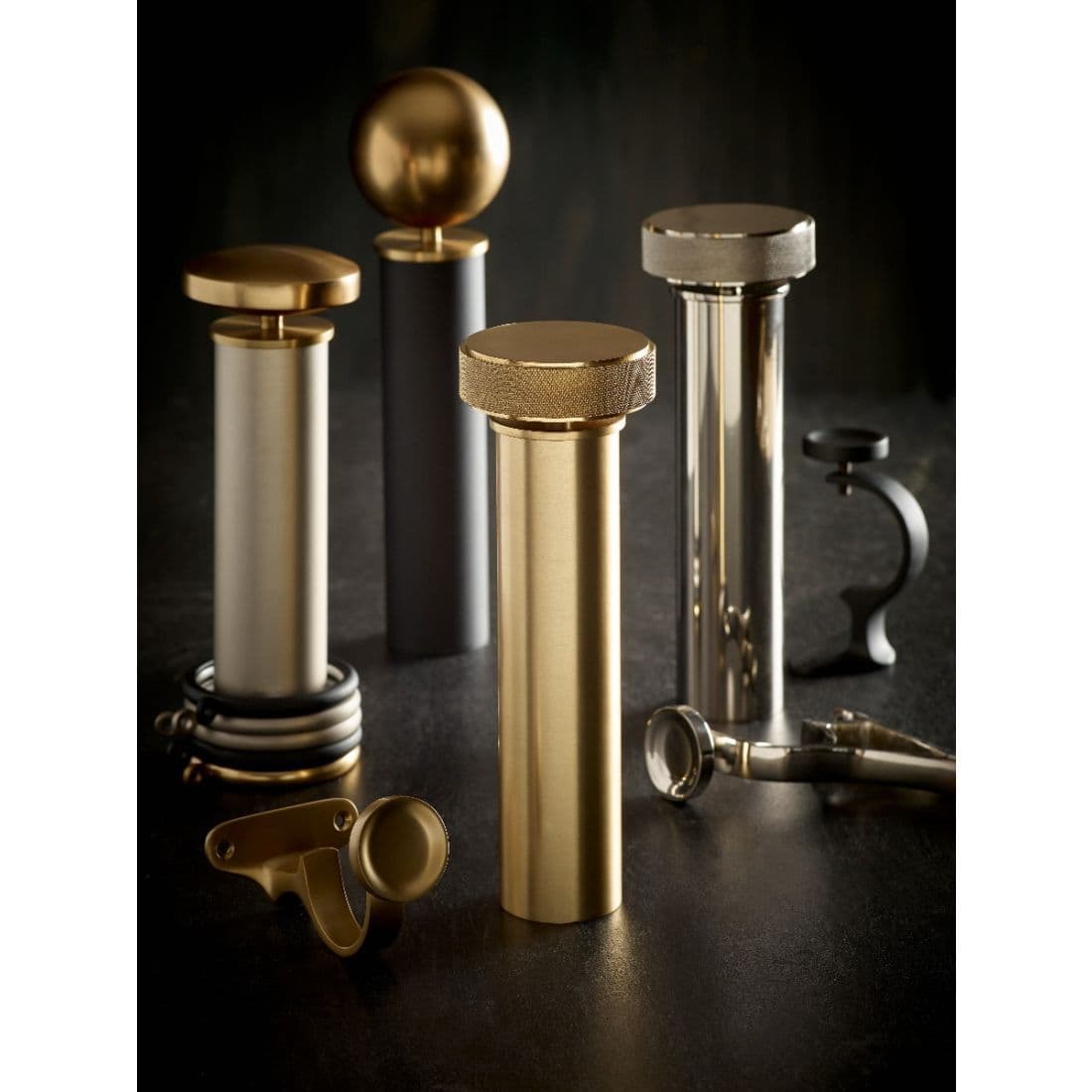 Jones Esquire 50mm Metal Curtain Pole Centre Bracket - Polished Nickel