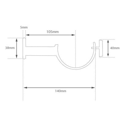 Jones Esquire 50mm Metal Curtain Pole Centre Bracket - Polished Nickel