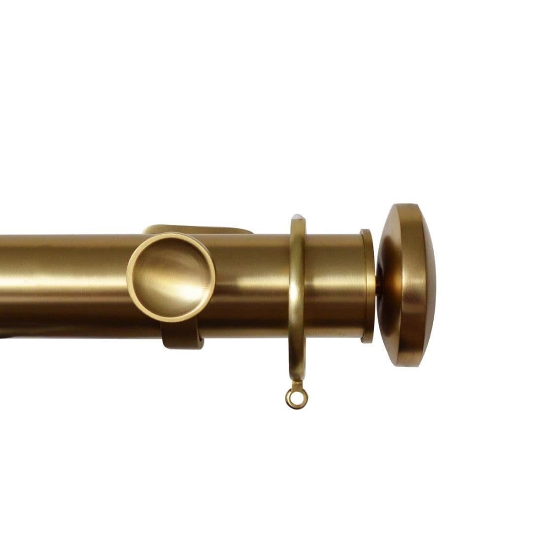 Jones Esquire Curved Disc 50mm Metal Curtain Pole Finials (Pair) - Brushed Gold