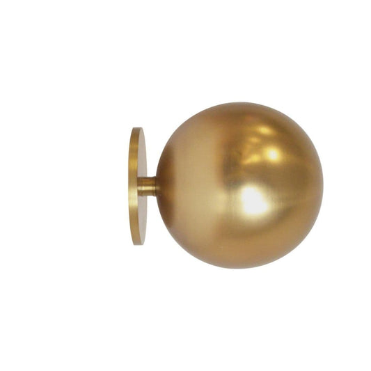 Jones Esquire Sphere 50mm Metal Curtain Pole Finials (Pair) - Brushed Gold