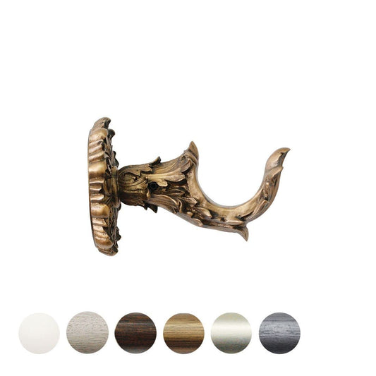 Jones Florentine 48mm Wooden Curtain Pole Acanthus Bracket - Antique Gold