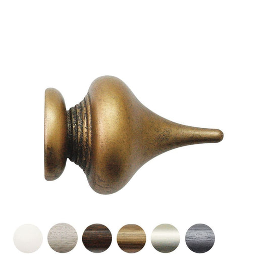 Jones Florentine Minaret 48mm Wooden Curtain Pole Finial - Antique Gold