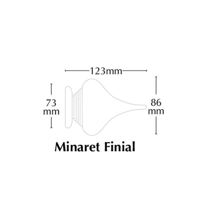Jones Florentine Minaret 48mm Wooden Curtain Pole Finial - Pewter