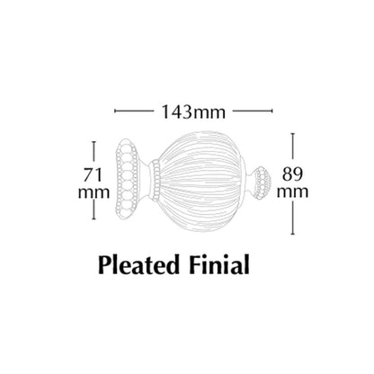 Jones Florentine Pleated 48mm Wooden Curtain Pole Finial - Pewter