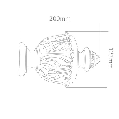 Jones Grande Acanthus 63mm Wooden Curtain Pole Finial - Pewter