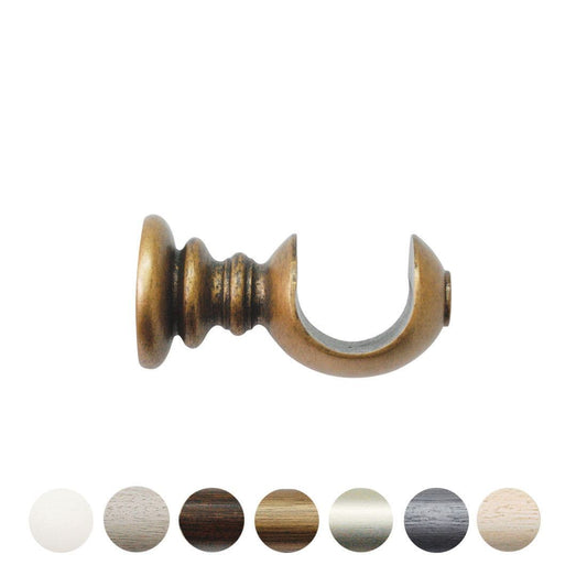 Jones Grande 63mm Wooden Curtain Pole Bracket - Antique Gold
