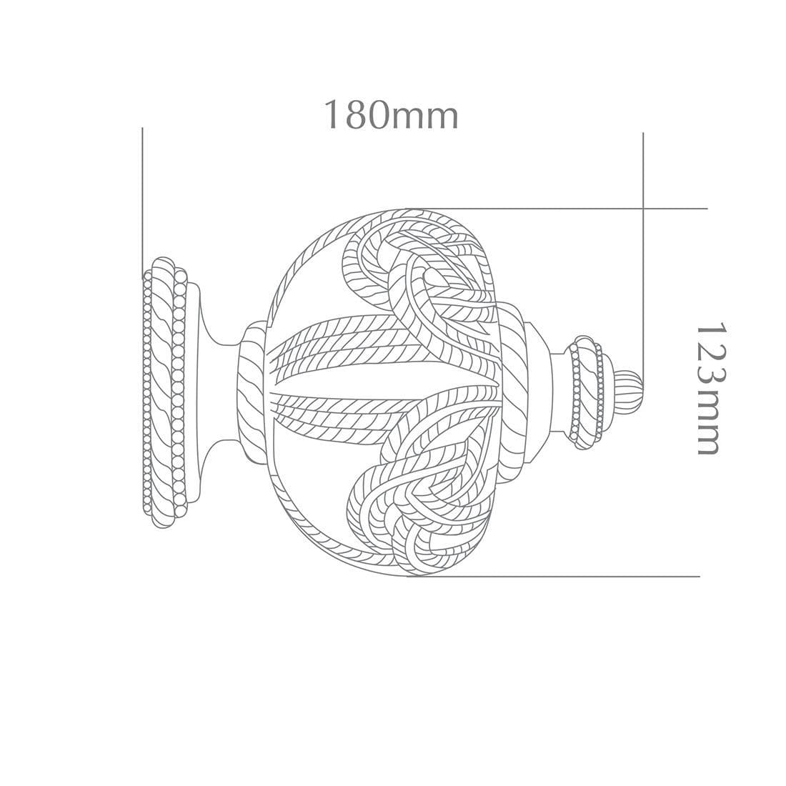 Jones Grande Rope 63mm Wooden Curtain Pole Finial - Pewter