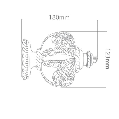 Jones Grande Rope 63mm Wooden Curtain Pole Finial - Pewter