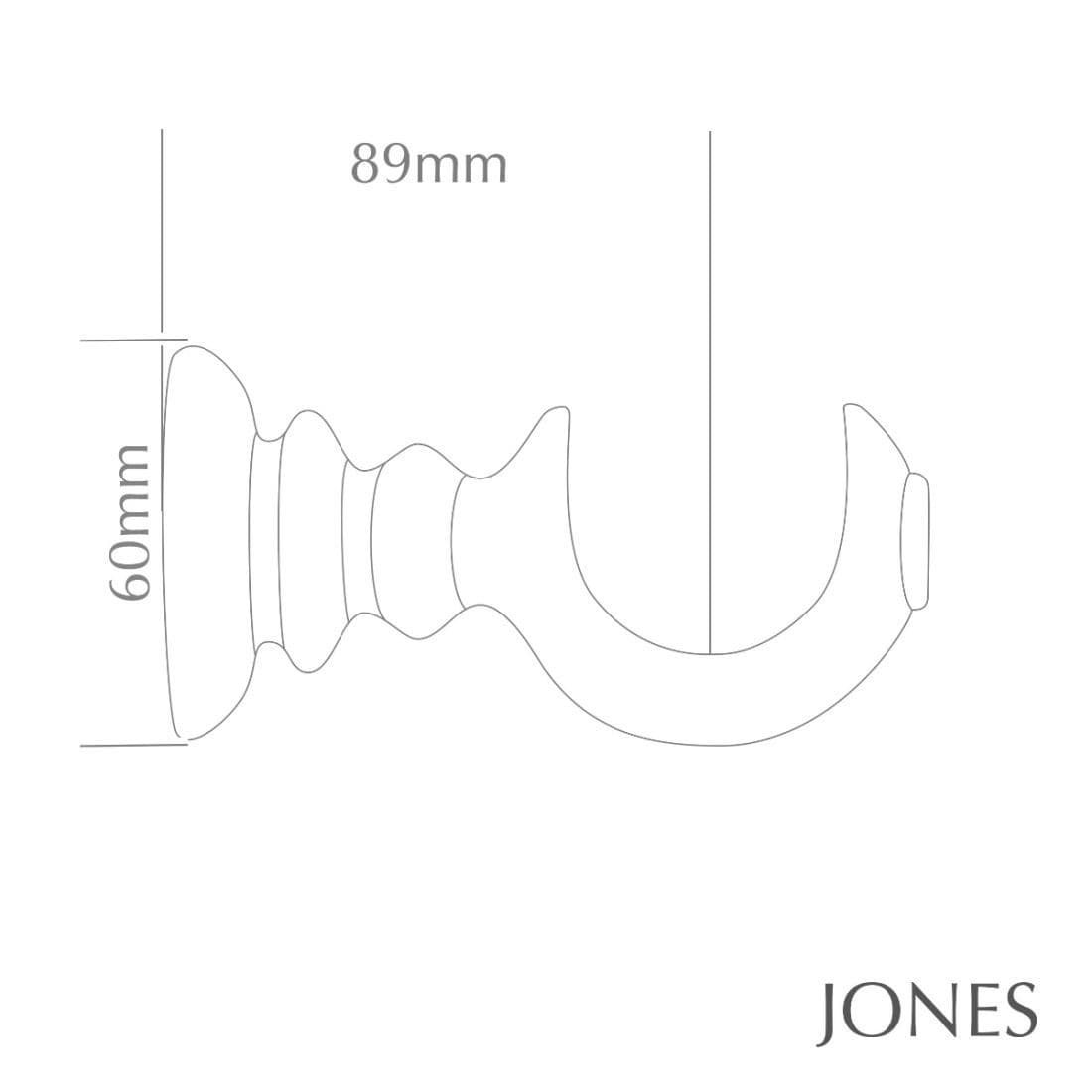 Jones Hardwick 40mm Wooden Curtain Pole Bracket - Antique Gold