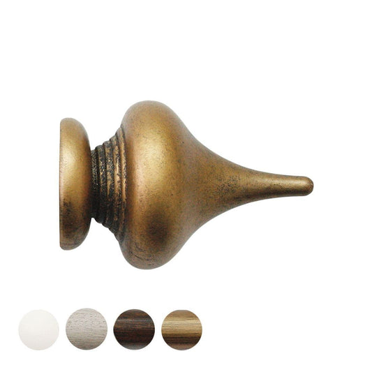 Jones Hardwick Minaret 40mm Wooden Curtain Pole Finial - Antique Gold