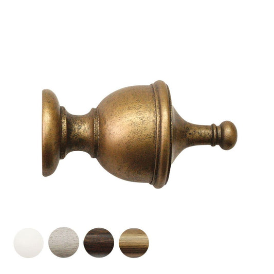 Jones Hardwick Urn 40mm Wooden Curtain Pole Finial - Antique Gold