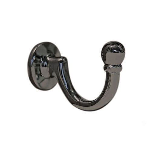 Jones Large Ball Metal Curtain Tieback Hook - Black Nickel