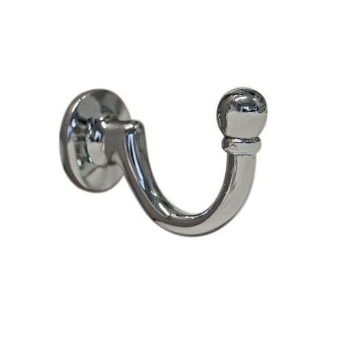 Jones Large Ball Metal Curtain Tieback Hook - Chrome