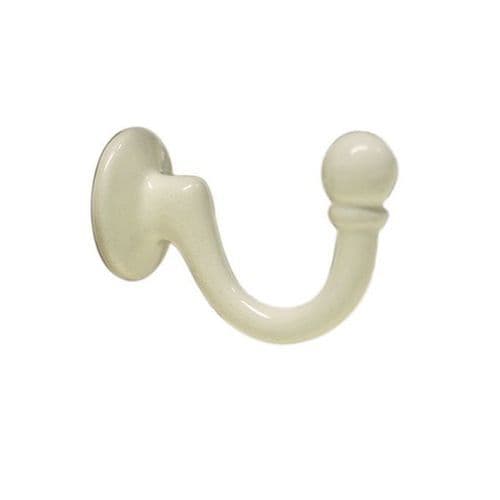 Jones Large Ball Metal Curtain Tieback Hook - Cream