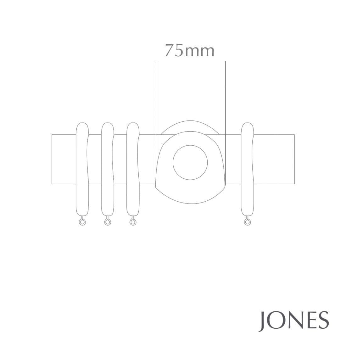 Jones Oakham 50mm Wooden Curtain Pole Bracket - Dove