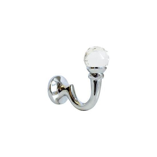 Jones Opera Crystal Metal Curtain Tieback Hook - Chrome