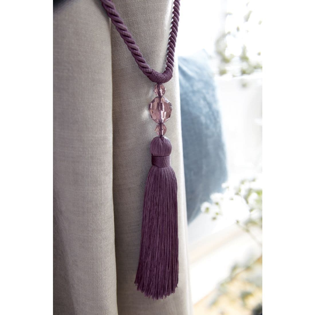 Jones Pixie Tassel Tieback - Aubergine