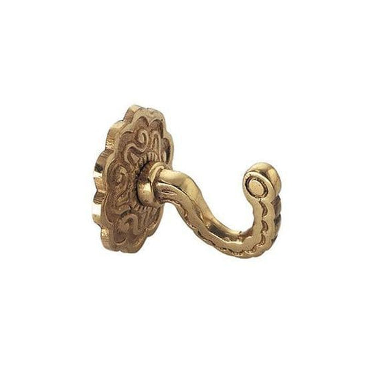 Jones Rosette Metal Curtain Tieback Hook - Brass