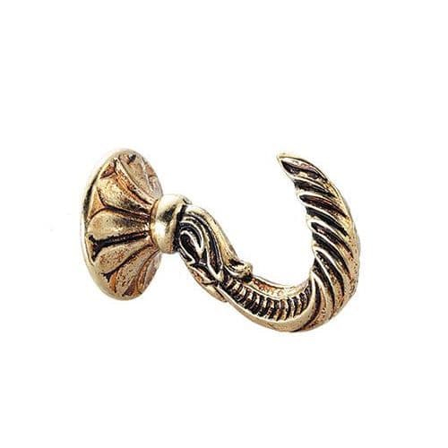 Jones Serpent Metal Curtain Tieback Hook - Antique Brass