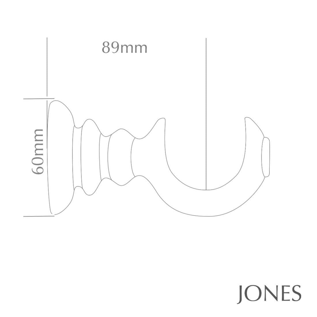 Jones Seychelles 40mm Wooden Curtain Pole Bracket - Blush