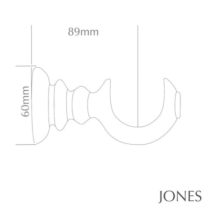 Jones Seychelles 40mm Wooden Curtain Pole Bracket - Blush