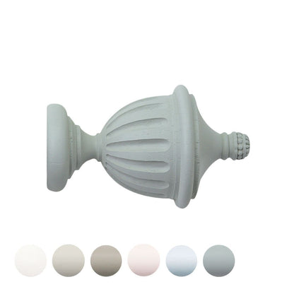 Jones Seychelles Fluted Urn 40mm Wooden Curtain Pole Finial - Haze