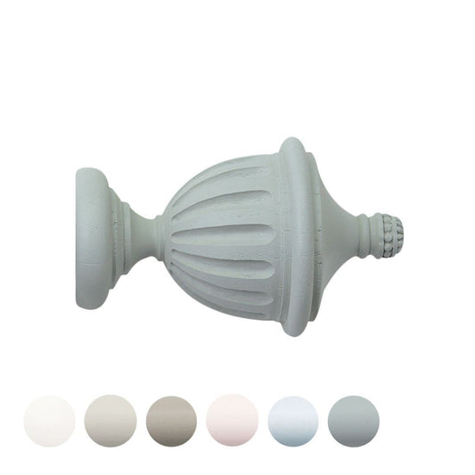 Jones Seychelles Fluted Urn 40mm Wooden Curtain Pole Finial - Haze