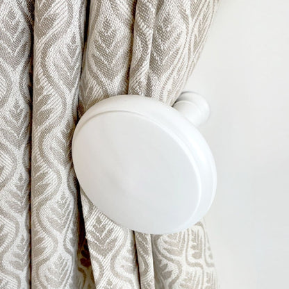 Jones Shore Wooden Curtain Holdbacks (Pair) - White