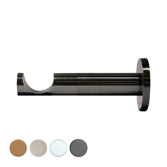 Jones Strand 35mm Metal Curtain Pole 11cm Bracket - Black Nickel