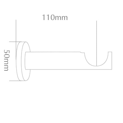 Jones Strand 35mm Metal Curtain Pole 11cm Bracket - Black Nickel