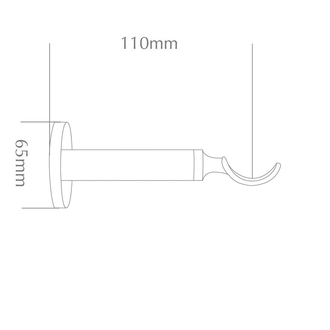 Jones Strand 35mm Metal Curtain Pole 11cm Passing Bracket - Black Nickel