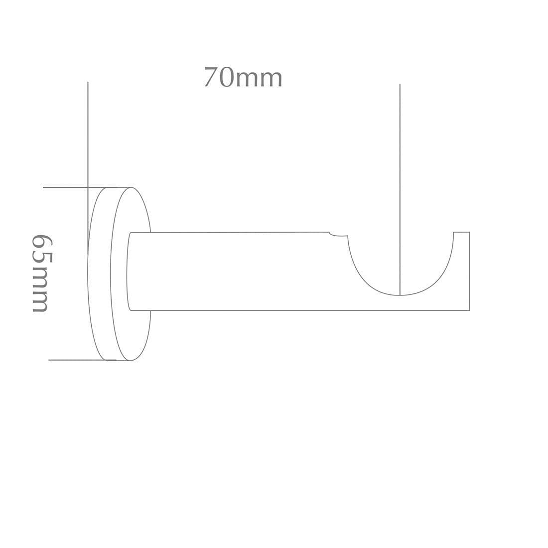 Jones Strand 35mm Metal Curtain Pole 7cm Bracket - Black Nickel