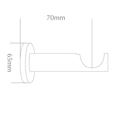 Jones Strand 35mm Metal Curtain Pole 7cm Bracket - Black Nickel
