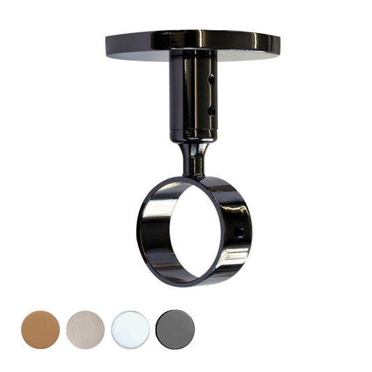 Jones Strand 35mm Metal Curtain Pole Ceiling Bracket - Black Nickel