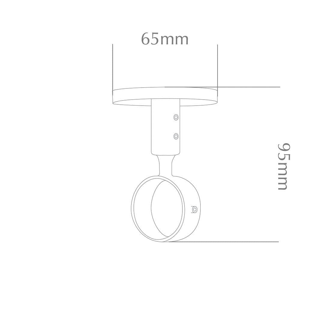 Jones Strand 35mm Metal Curtain Pole Ceiling Bracket - Black Nickel