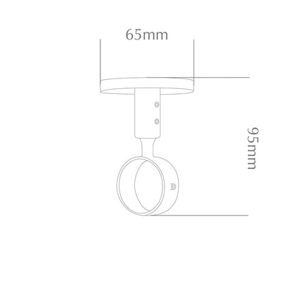 Jones Strand 35mm Metal Curtain Pole Ceiling Bracket - Black Nickel