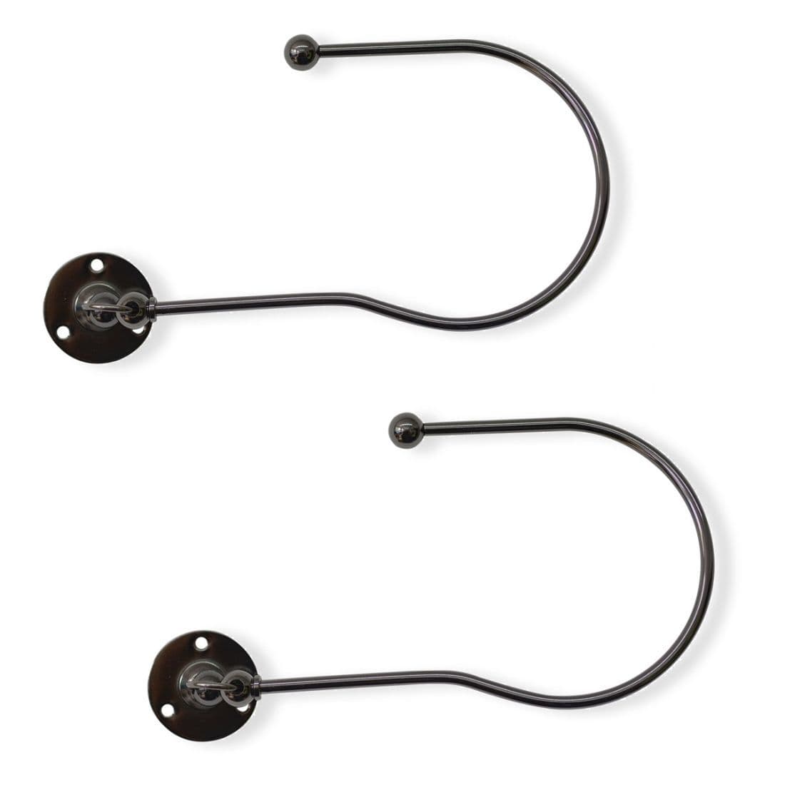 Jones Swing Embrace Metal Curtain Holdbacks (Pair) - Black Nickel