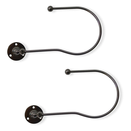 Jones Swing Embrace Metal Curtain Holdbacks (Pair) - Black Nickel