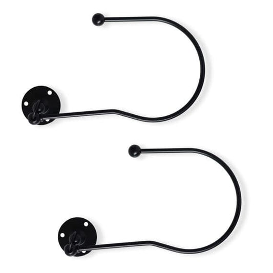 Jones Swing Embrace Metal Curtain Holdbacks (Pair) - Matt Black