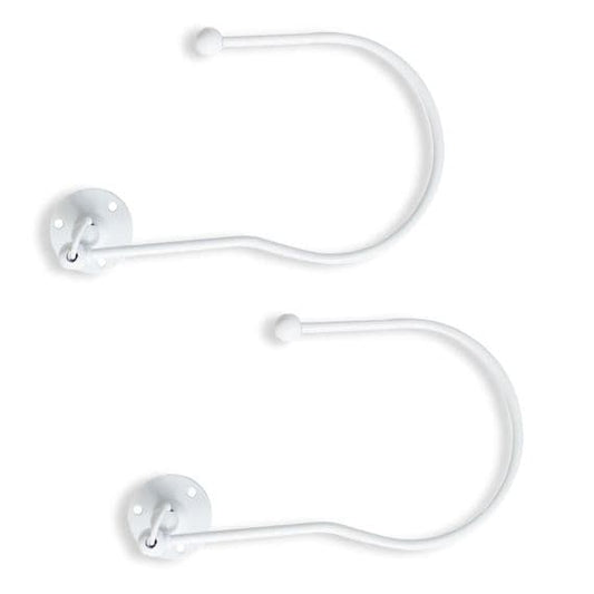 Jones Swing Embrace Metal Curtain Holdbacks (Pair) - Matt White
