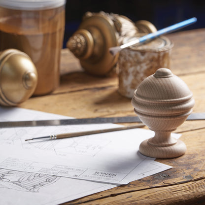 Jones Cathedral Exeter 30mm Wooden Curtain Pole Finial - Putty