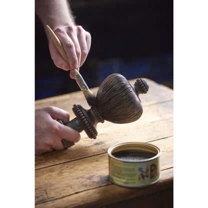 Jones Florentine Ribbed Ball 48mm Wooden Curtain Pole - Pewter