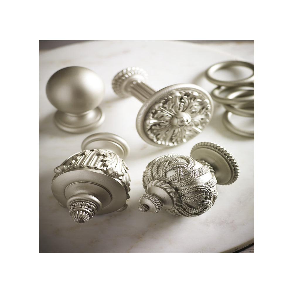 Jones Florentine 48mm Wooden Curtain Pole Bracket - Champagne Silver