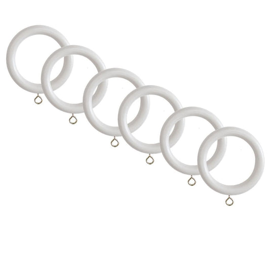 Laura Ashley 35mm Wooden Curtain Rings (Pack of 6) - Pale Dove Grey
