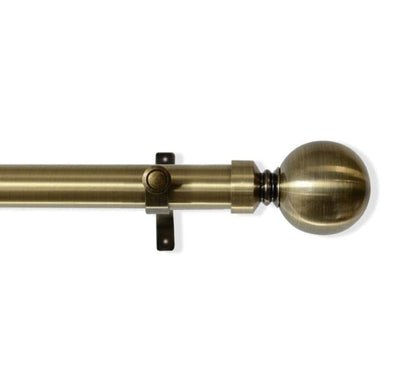 Laura Ashley Ball 28mm Metal Eyelet Curtain Pole - Antique Brass