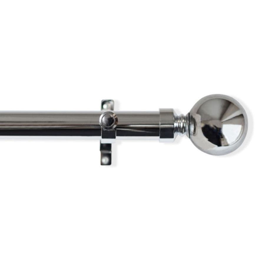 Laura Ashley Ball 28mm Metal Eyelet Curtain Pole - Chrome