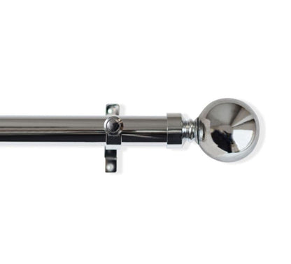 Laura Ashley Ball 28mm Metal Eyelet Curtain Pole - Chrome